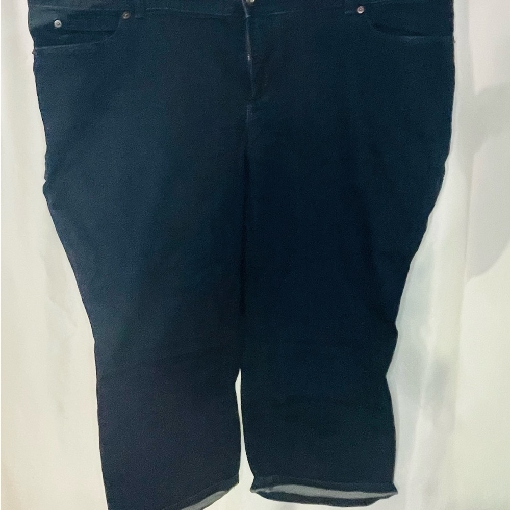 Duluth Trading Co Navy Stretch Ankle Jeans 22W